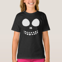 Camisa das Meninas do Rosto do Crânio Negro