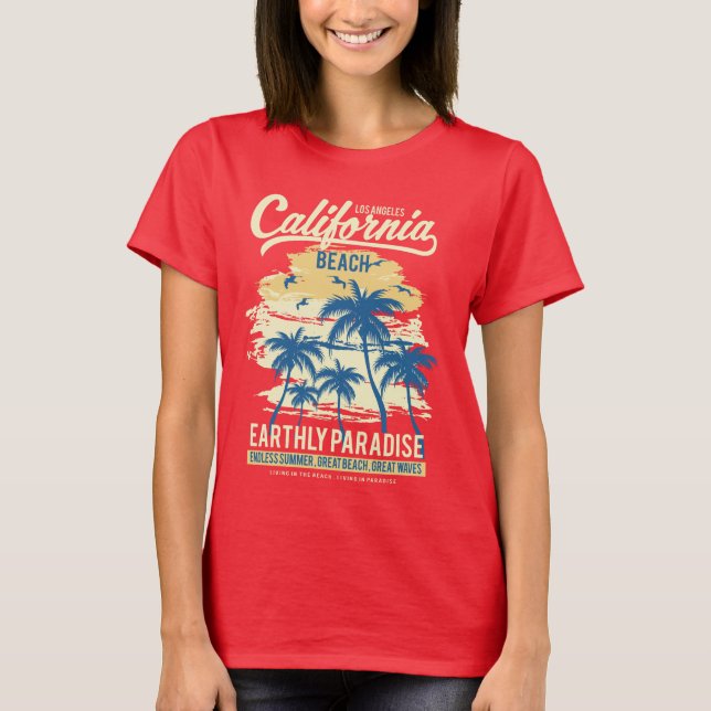 Camisa das mulheres da Califórnia Beach (Frente)