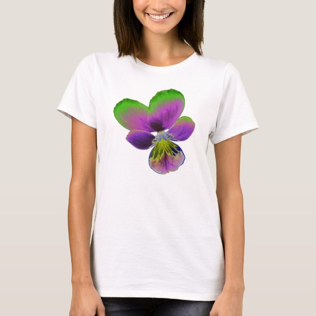 Camisa das Mulheres Púrpuras e Verdes (Frente)