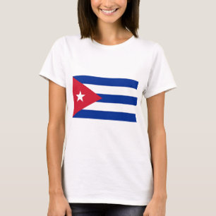 Camisa das mulheres T com a bandeira de Cuba