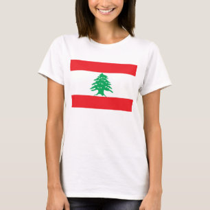 Camisa das mulheres T com a bandeira de Líbano