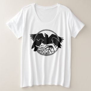 Camisa das senhoras da arte do corvo do corvo do