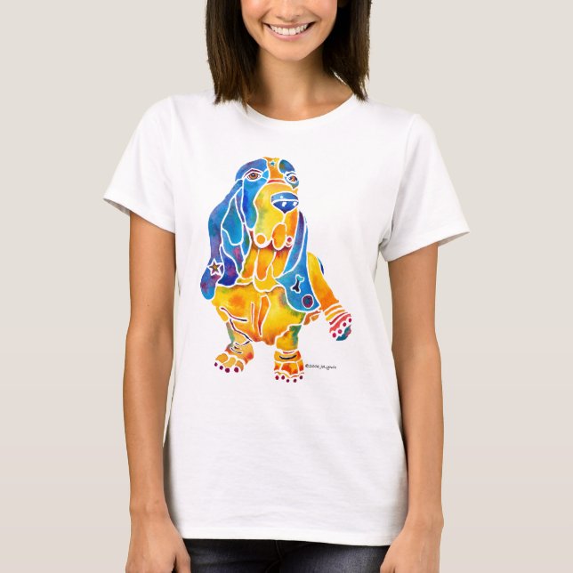 Camisa das senhoras de Basset Hound (Frente)