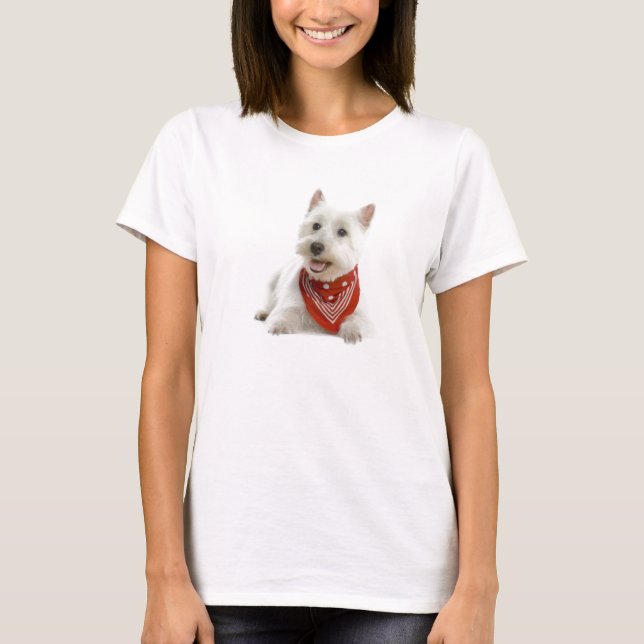 Camisa das senhoras de Westie (Frente)