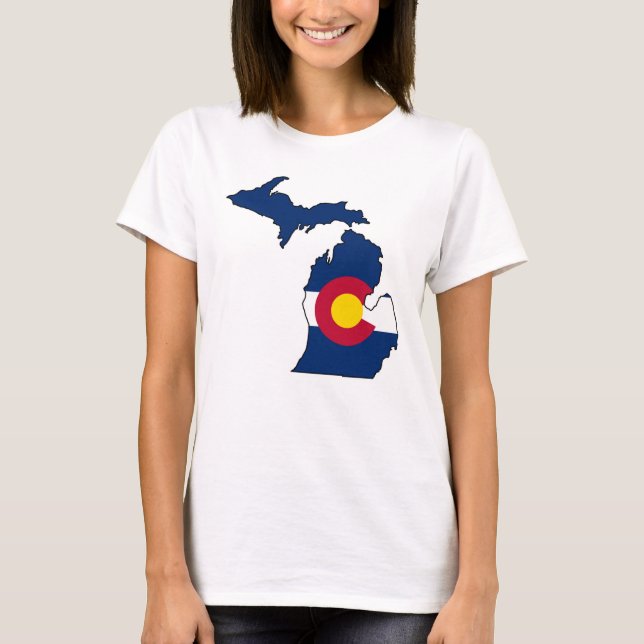Camisa das senhoras do esboço de Michigan da (Frente)