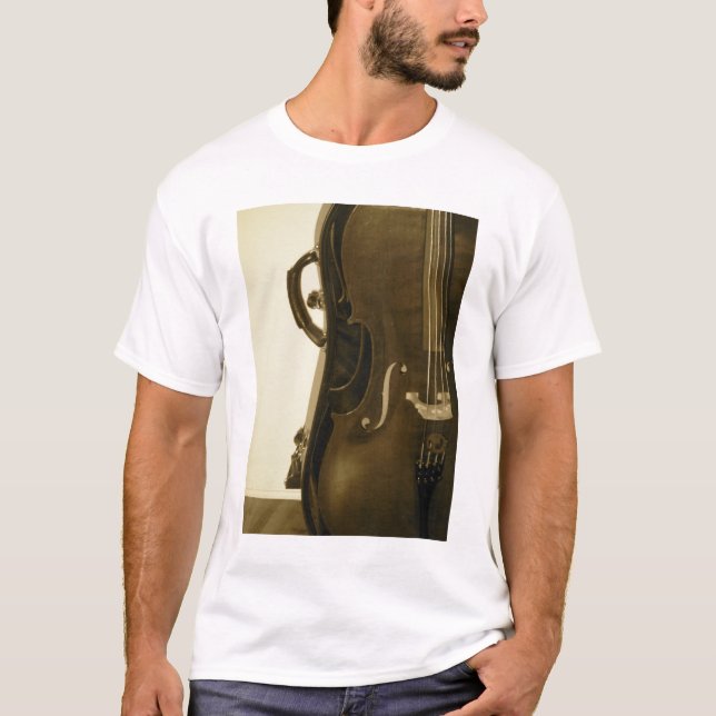 Camisa das senhoras do violoncelo do Sepia (Frente)