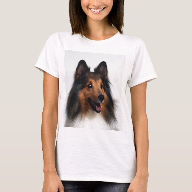 Camisa das Senhoras Sheltie (Frente)