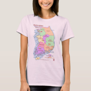 Camisa das senhoras T do mapa de Coreia