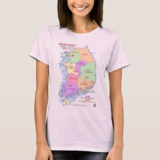 Camisa das senhoras T do mapa de Coreia