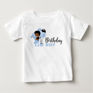Camisa de 1º Aniversário de Menino Afro-Americano