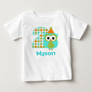 Camisa de 2º aniversário Personalizável do Coruja