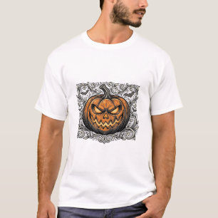 Camisa de Abóbora de Halloween com Desenho de Grav