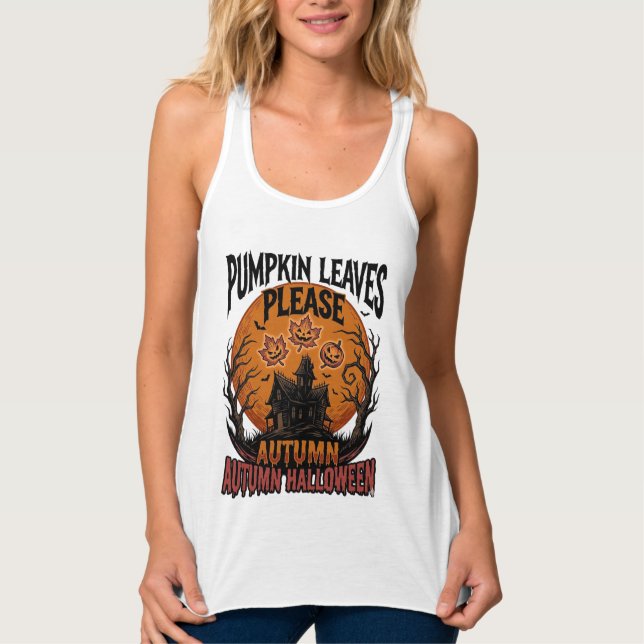 Camisa de Abóbora de Outono Com Folhas de Outono A (Frente)
