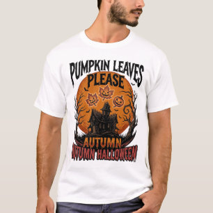 Camisa de Abóbora de Outono Com Folhas de Outono A