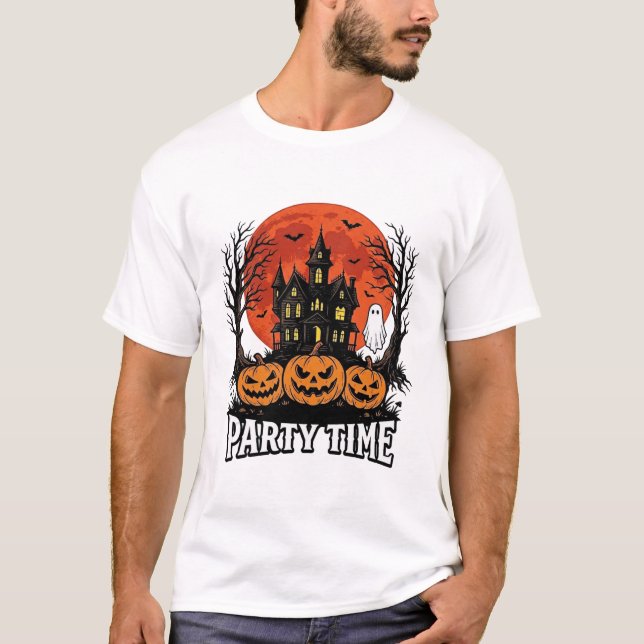 Camisa de Abóbora Fantasma da Época de Festa de Ha (Frente)