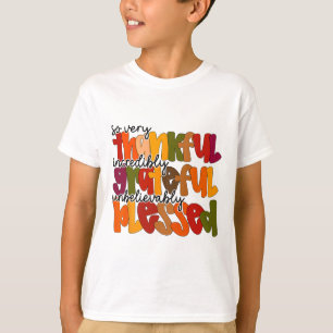 Camisa de Ação de Graças Grata Abençoada Mulheres