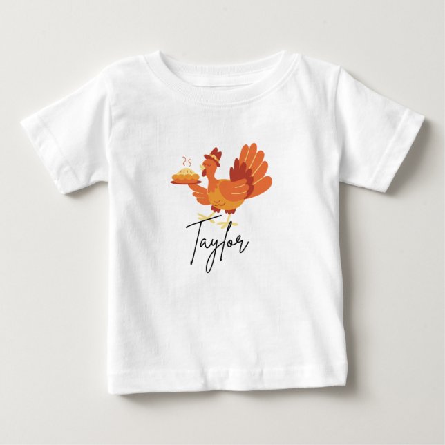 Camisa de Ação de Graças para Bebê com Nome Person (Frente)
