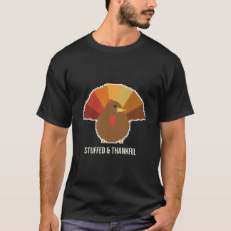 Camisa de Ação de Graças peru pixel recheado e gra