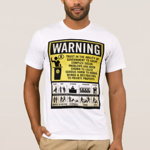 Camisa de advertência do governo