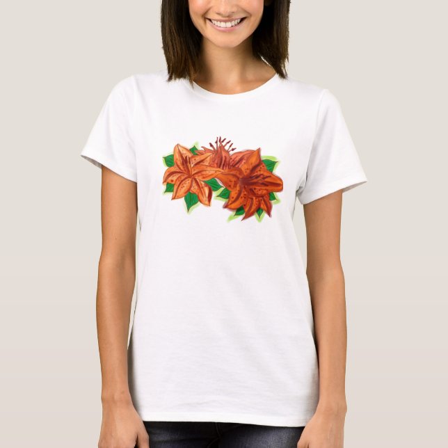 Camisa de alça das flores de lily (Frente)