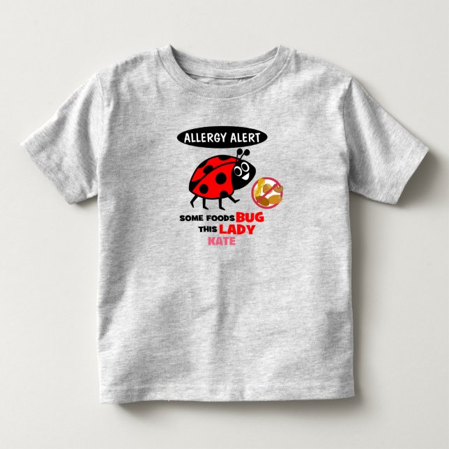Camisa de Alerta de Alergia a Nozes Ladybug (Frente)