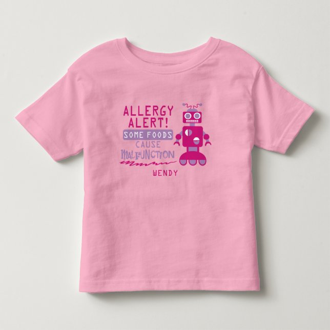 Camisa de Alerta de Alergia Alimentar para Robô Ro (Frente)