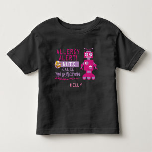 Camisa de Alerta de Alergia Robot Nut, Meninas Ros