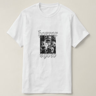 Camisa de algodão branca de Verão com o horror m
