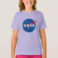 Camisa De Algodão Das Raparigas Da NASA (Nova Viol