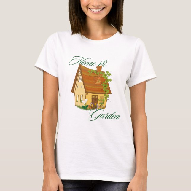 Camisa de algodão e jardim - Design de jardim e ca (Frente)