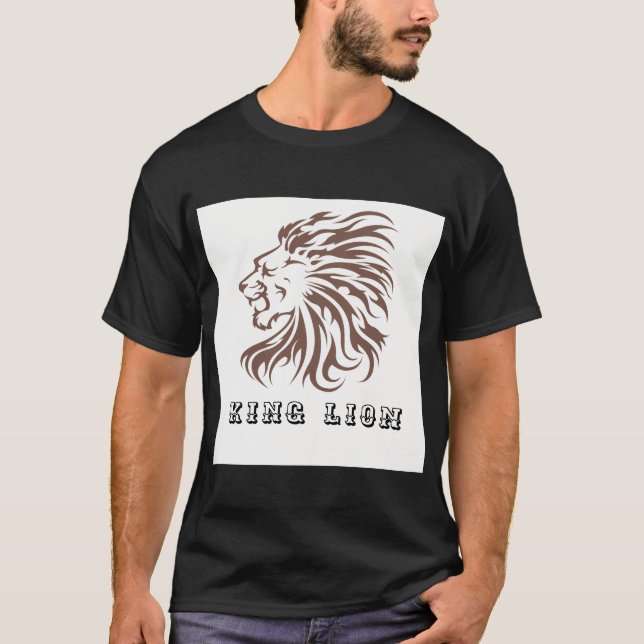 Camisa de algodão preta com design de cabeça de le (Frente)