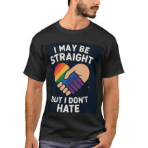 Camisa de Aliado Orgulhoso Reto Mas Não Odioso