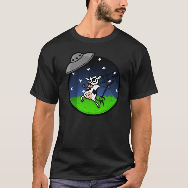 CAMISA DE ALIENÍGENA DE VACA FUNNADA ABDUÇÃO GRÁFI (Frente)