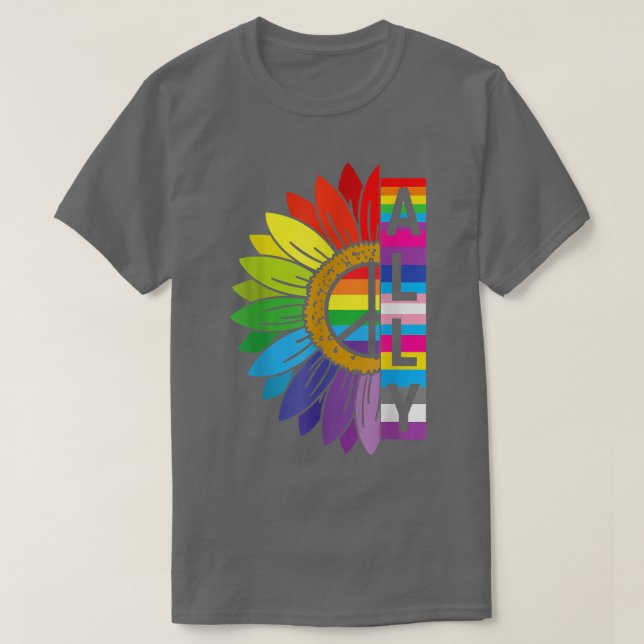 Camisa de Ally LGBTQ para Orgulho gay Mulheres Cri (Frente do Design)