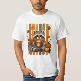 Camisa de Amante de Café de Guaxinim Outonal Fofo