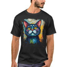 Camisa de amante de gato - abstração de trabalho d