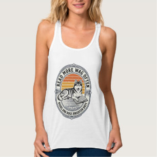 Camisa de Amante de Livros de Cachorro Gravação Vi