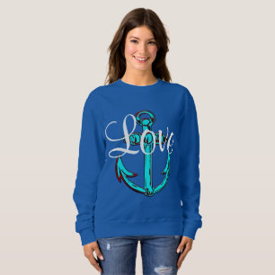 camisa de amor Anchor aqua Decor branco