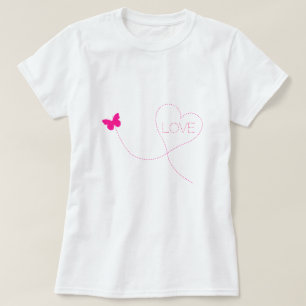 Camisa De Amor - Borboletas Voando - Coração