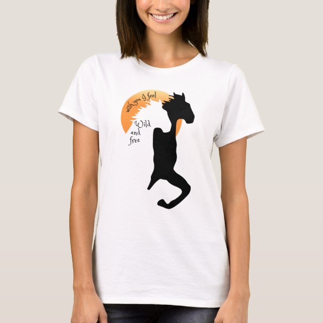 Camisa de amor, com você me sinto selvagem e livre (Frente)