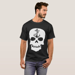 Camisa de âncora do crânio Via de farol Camisa náu