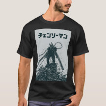 Camisa de Anime Preto e Branco – Arte de Mangá Cha