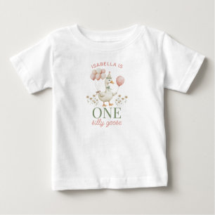 Camisa de Aniversário Charmosa Rosa Silly Goose 1º