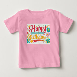 Camisa de aniversário colorida para crianças