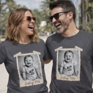 Camisa de Aniversário com Foto Personalizada Estil