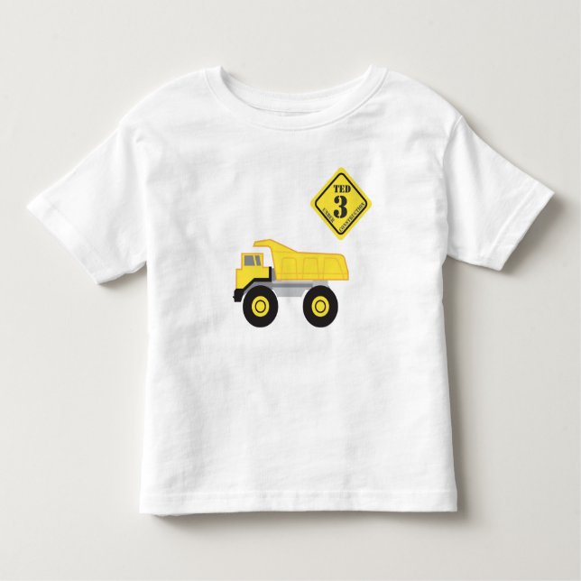 Camisa De Aniversário - Construção De Caminhões De (Frente)