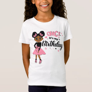 Camisa de aniversário da Afro Puff Girl