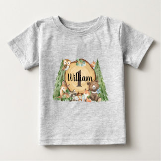 Camisa de Aniversário da Floresta Woodland Animal
