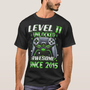 Camisa de Aniversário de 11 Anos Menino Nível 11 J
