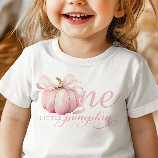 Camisa de Aniversário de 1 Ano Pink Little Pumpkin (Criador carregado)